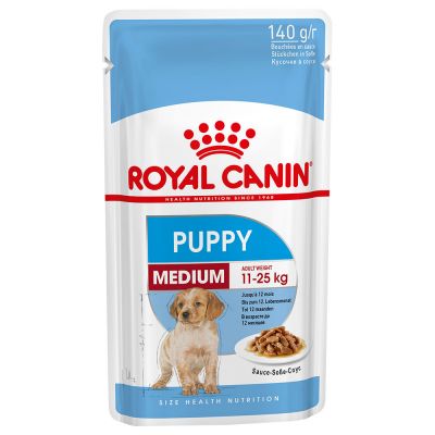 Hrana umeda Royal Canin Medium Puppy Plicuri 10x140g